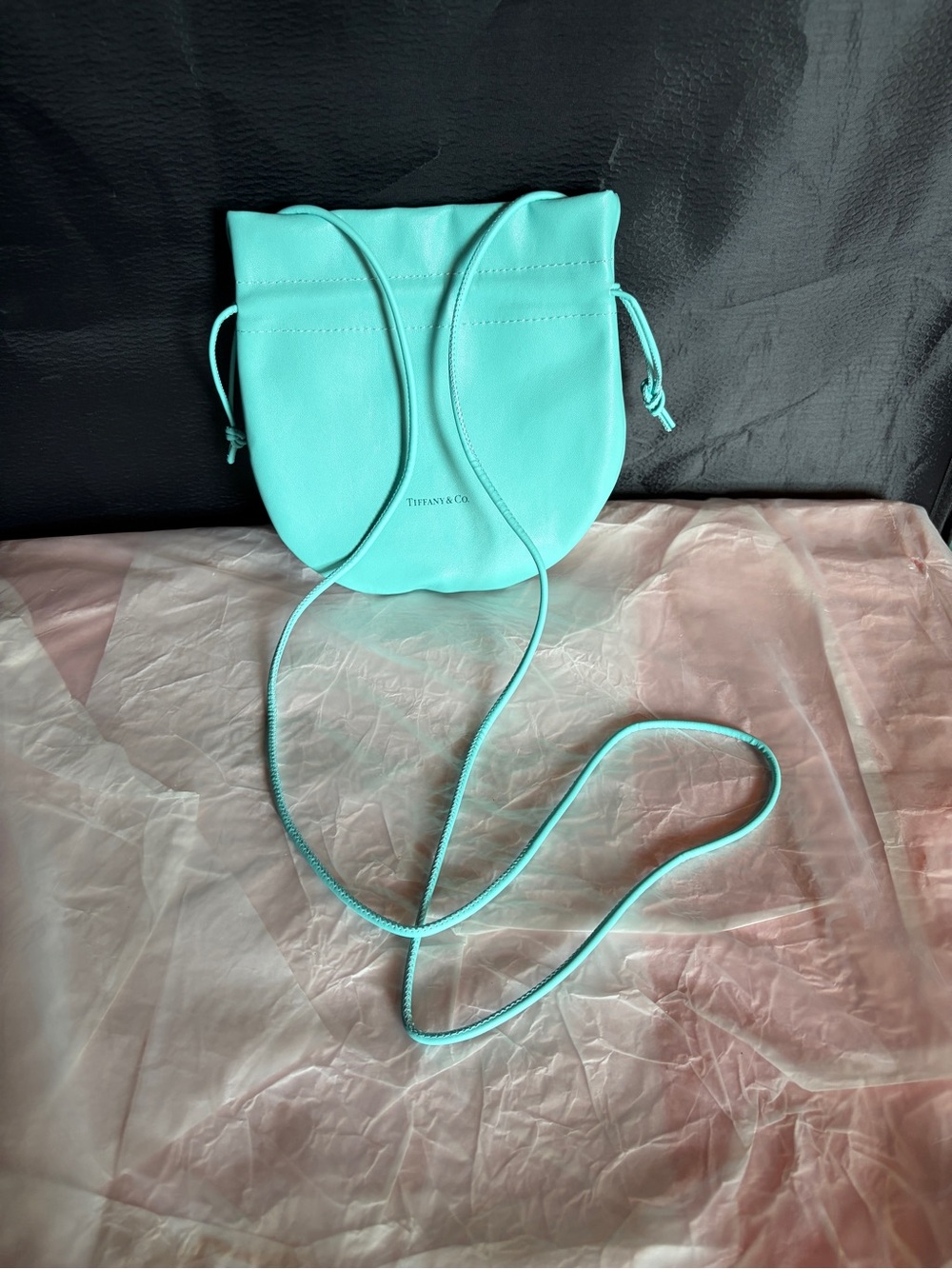 Tiffany & Co. Signature Aqua Leather Crossbody Pouch